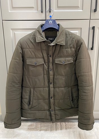 Düğmeli Kahverengi Erkek Mont - Görsel 4