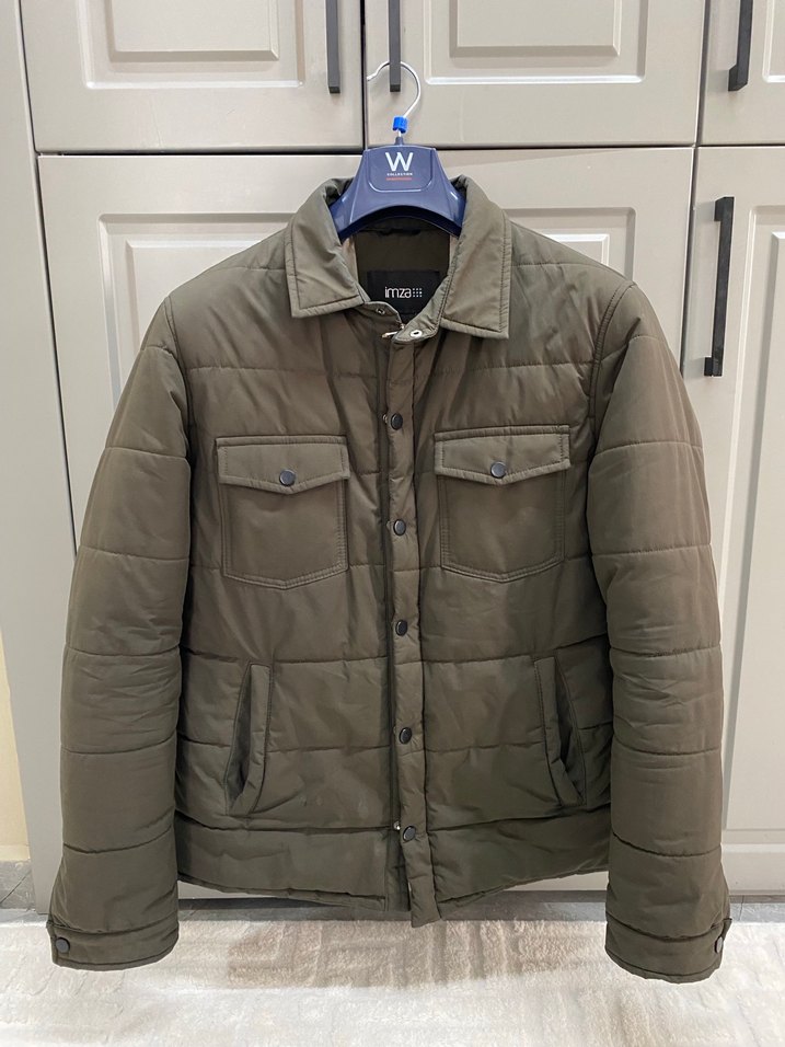 Düğmeli Kahverengi Erkek Mont - Görsel 4