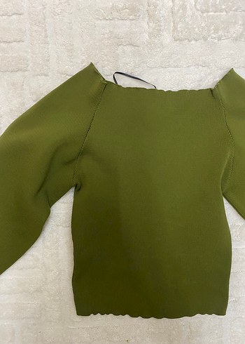 Kahverengi Boğazlı, Kemerli Kadın Bluz - Görsel 2