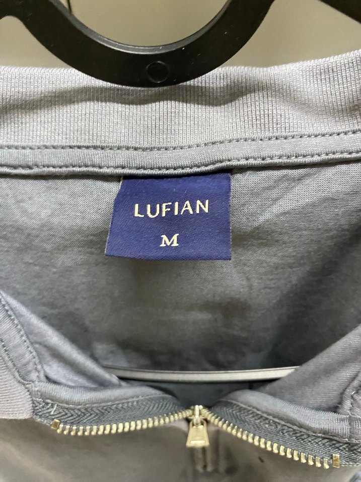 Gri Denim Polo Tişört, Fermuarlı, Bol Kesim - Görsel 2