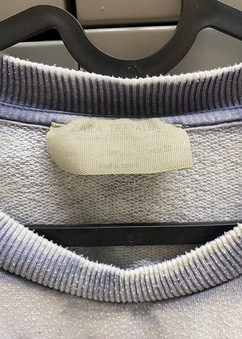 Gri Bağlama Desenli Uzun Kollu Triko Sweatshirt - Görsel 3