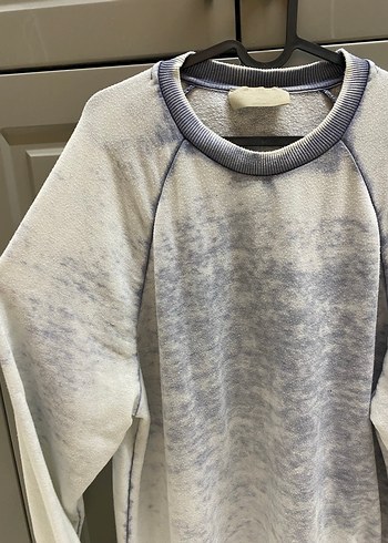 Gri Bağlama Desenli Uzun Kollu Triko Sweatshirt - Görsel 2