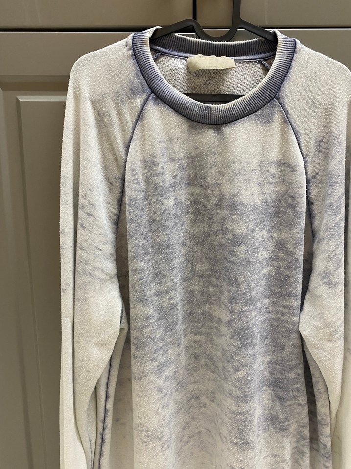 Gri Bağlama Desenli Uzun Kollu Triko Sweatshirt - Görsel 4