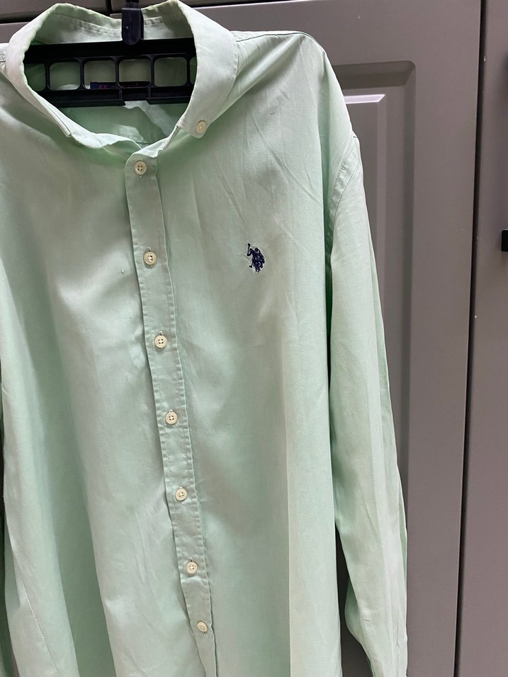 Yeşil Pamuklu Uzun Kollu Erkek Gömlek - Görsel 2