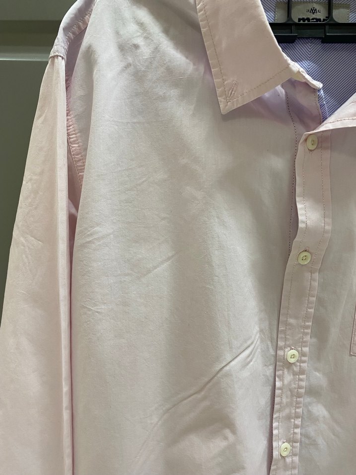 Pembe Pamuklu Uzun Kollu Erkek Gömlek - Görsel 2