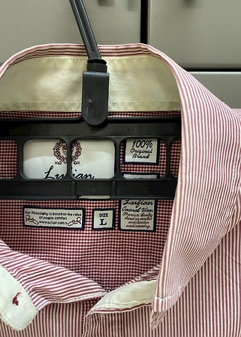 Bej Pamuklu Düğmeli Erkek Gömlek - Görsel 4