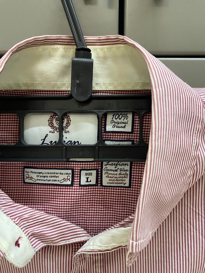 Bej Pamuklu Düğmeli Erkek Gömlek - Görsel 4