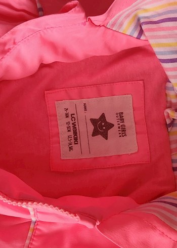 Kız Çocuk Pembe Fermuarlı Ceket yağmurluk - Görsel 2