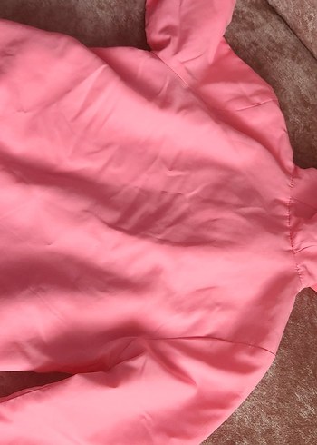 Kız Çocuk Pembe Fermuarlı Ceket yağmurluk - Görsel 3