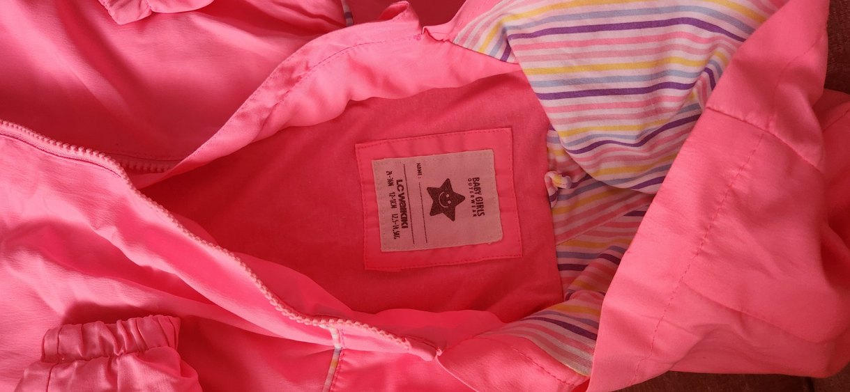 Kız Çocuk Pembe Fermuarlı Ceket yağmurluk - Görsel 2