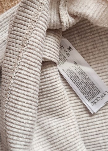 Düğmeli Bej Uzun Kollu Triko Elbise - Görsel 2