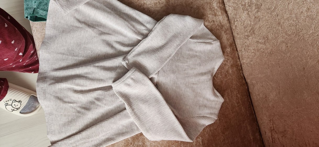 Düğmeli Bej Uzun Kollu Triko Elbise - Görsel 3