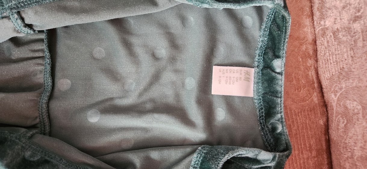 Uzun Kollu Puantiyeli Fırfırlı kadife kız tulum Hm - Görsel 2