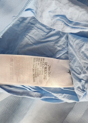 Mavi Nakışlı kelebek desenli Kız Çocuk Elbisesi - Görsel 3