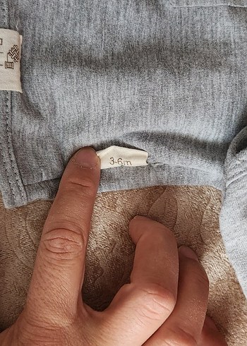 Uzun Kollu Gri Bebek Takımı Panda Detaylı - Görsel 2