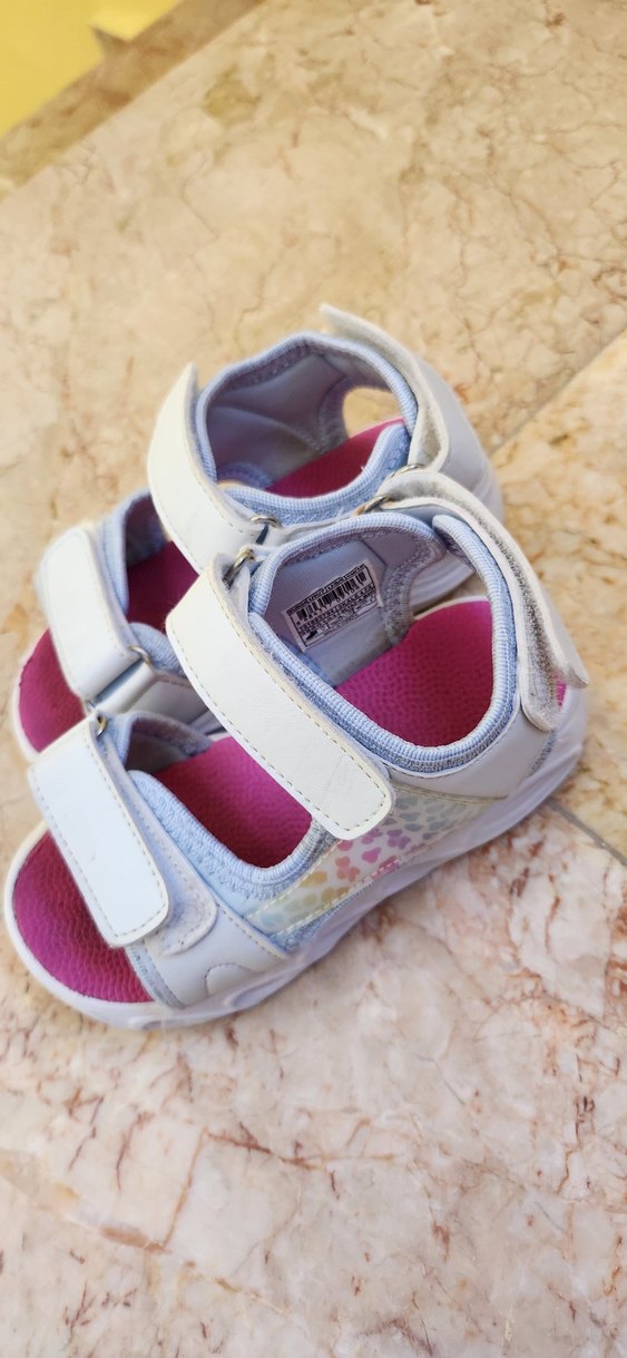 Kız Çocuk Renkli Cırt Cırtlı Sandalet - Görsel 2