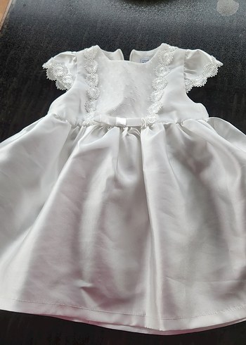 Kız Çocuk Beyaz Dantel Detaylı Kısa Kollu Elbise - Görsel 2