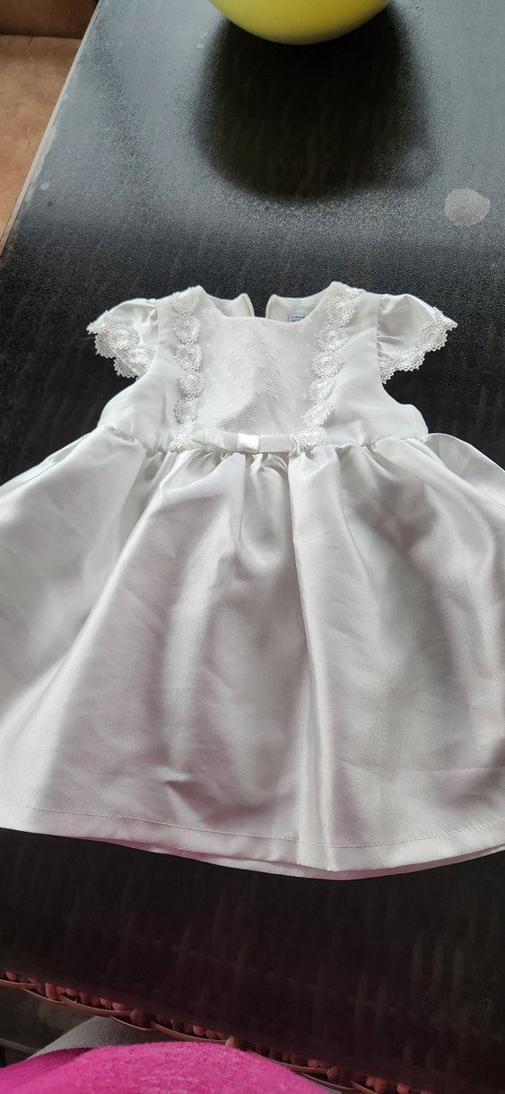 Kız Çocuk Beyaz Dantel Detaylı Kısa Kollu Elbise - Görsel 2