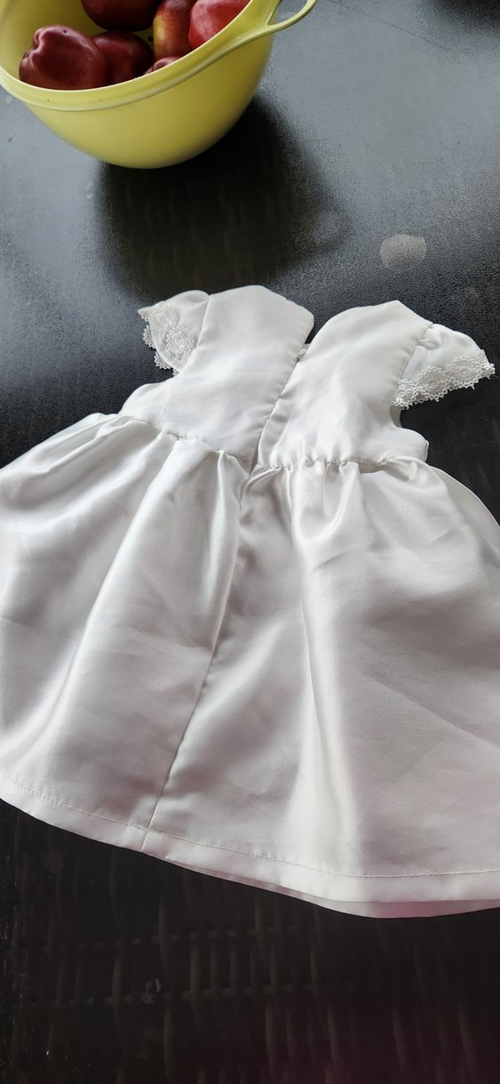 Kız Çocuk Beyaz Dantel Detaylı Kısa Kollu Elbise - Görsel 4