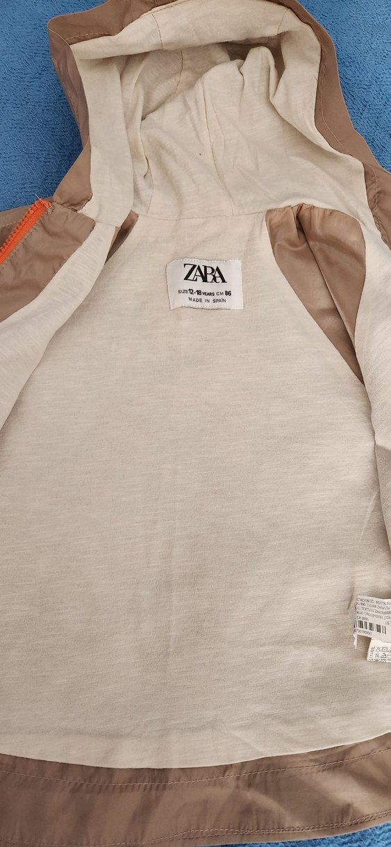 Kız Çocuk Kapüşonlu Baskılı Kahverengi Ceket - Görsel 5