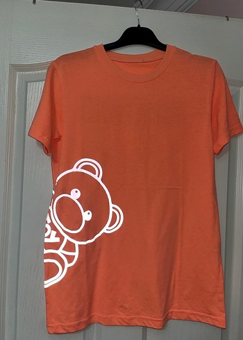 Moschino Turuncu Pamuklu tişört - Görsel 4