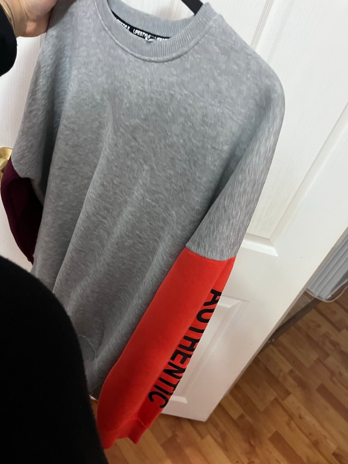 Gri Renkli Kadın Sweatshirt - Görsel 2