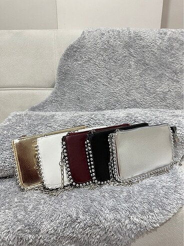 Stradivarius Stradivarius Bordo Boncuklu Mini Çanta