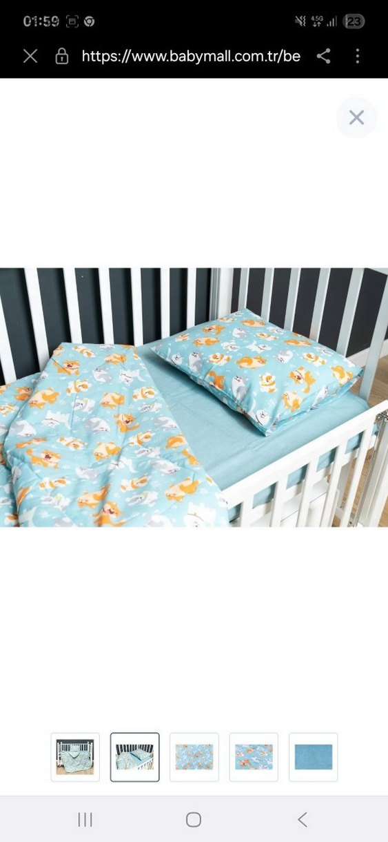 Pamuklu Mavi Pastel Bebek Uyku Seti - Görsel 2