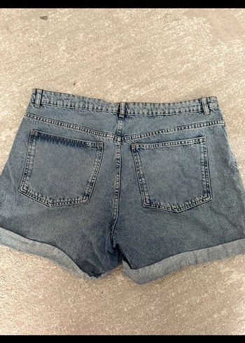 Gri Loose Fit Mini Denim Şort - Görsel 3