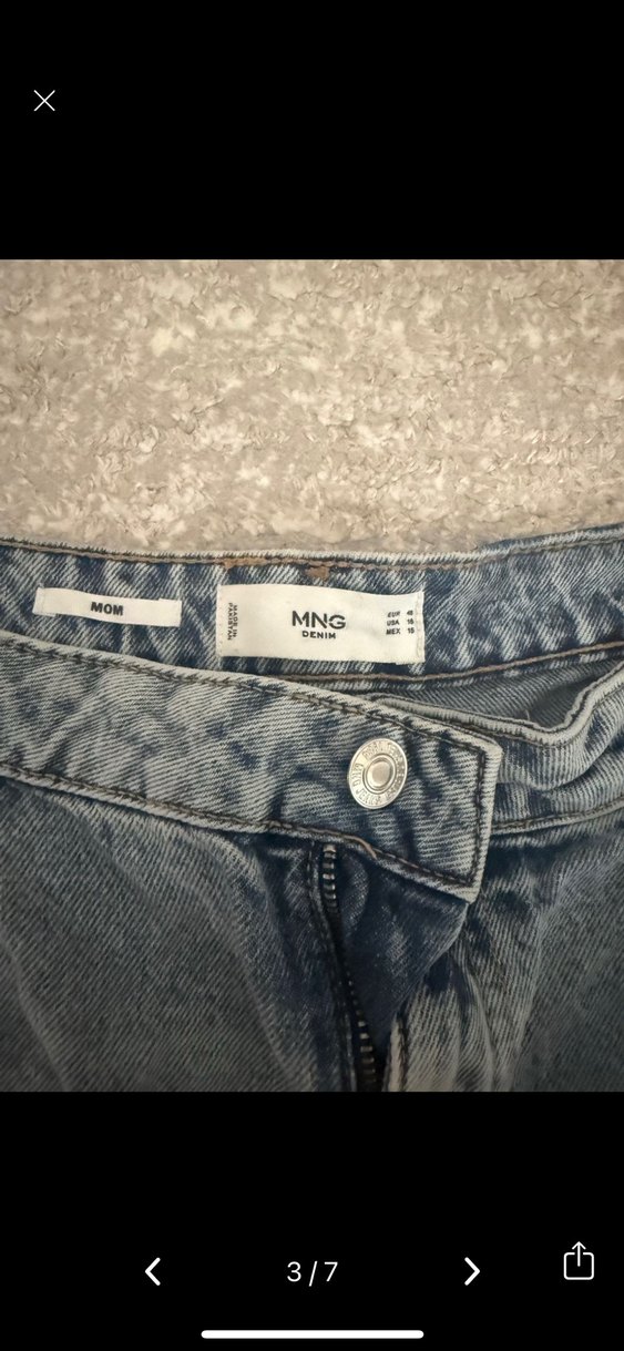Gri Loose Fit Mini Denim Şort - Görsel 2