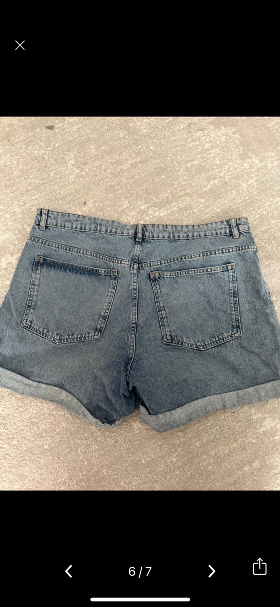 Gri Loose Fit Mini Denim Şort - Görsel 3