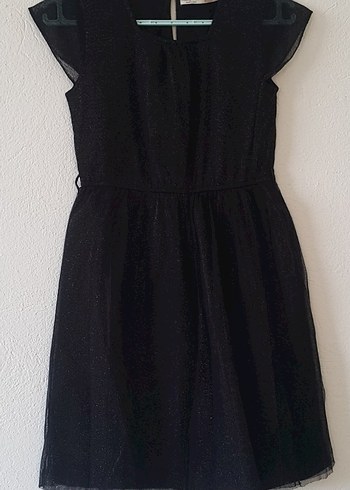 Kız Çocuk Siyah Dantelli  Elbise - Görsel 2