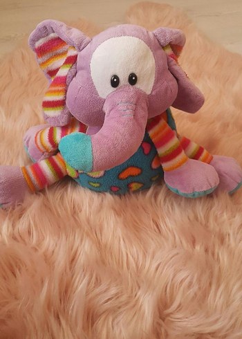 Renkli Desenli Fil Peluş Oyuncak - Görsel 2