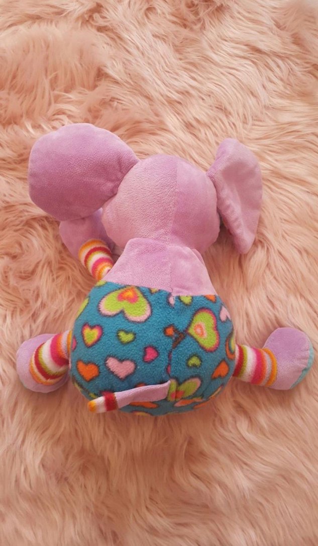 Renkli Desenli Fil Peluş Oyuncak - Görsel 4