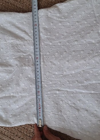 Nakışlı Beyaz Keten Fırfırlı Bohem Elbise - Görsel 8