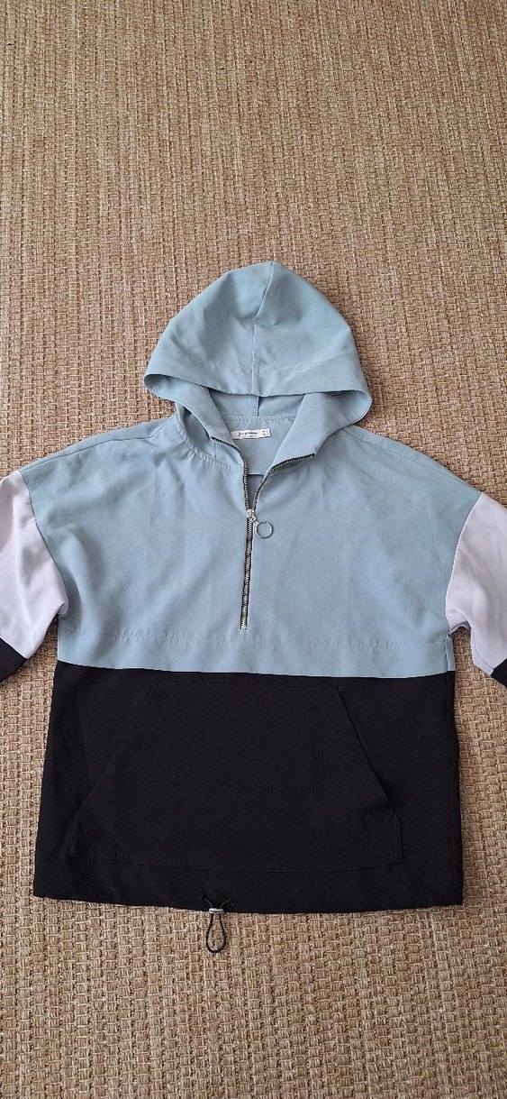 Kadın Kapüşonlu Renk Bloklu Sweatshirt - Görsel 2