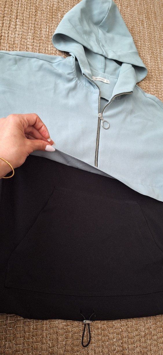 Kadın Kapüşonlu Renk Bloklu Sweatshirt - Görsel 5