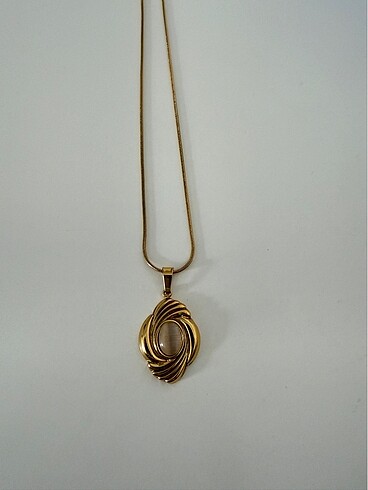 Çelik gold vintage kolye