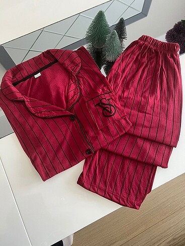 Kısa kol uzun pijama önden düğmeli victoria secret