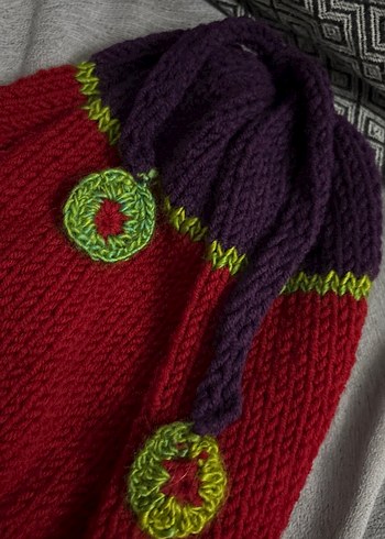 Renkli Örgü Kadın Bere Ve Eldiven - Görsel 3