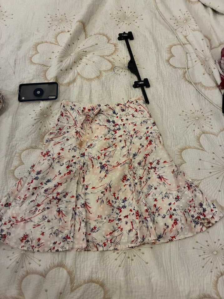 Nakışlı Düğmeli Mini Etek - Görsel 4