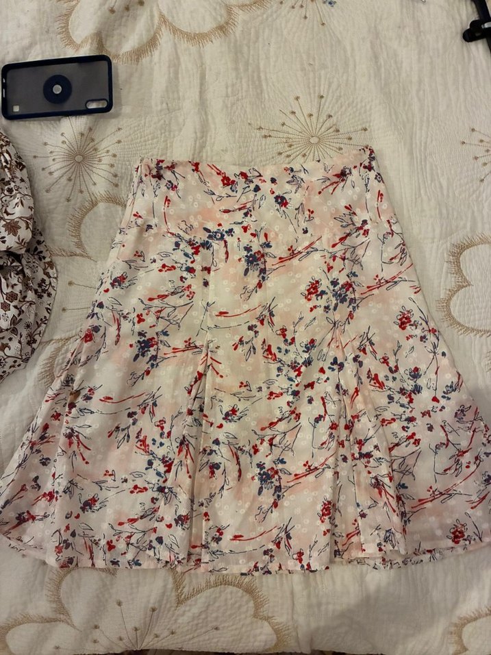 Nakışlı Düğmeli Mini Etek - Görsel 3