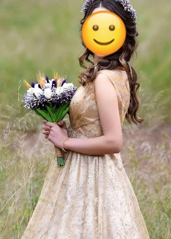 36 Beden Abiye Elbise uzun simli