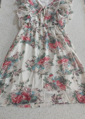 Çiçek Desenli Bohem Midi Elbise