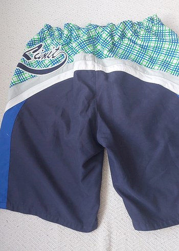 Erkek Mavi Belden Bağlamalı Mini Şort - Görsel 3