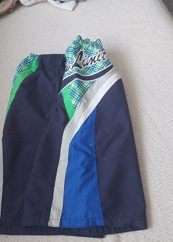 Erkek Mavi Belden Bağlamalı Mini Şort - Görsel 2