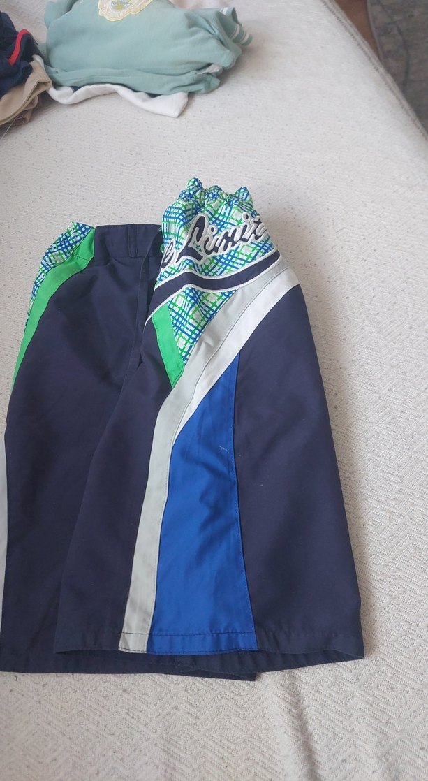 Erkek Mavi Belden Bağlamalı Mini Şort - Görsel 2