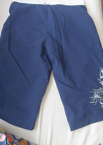 Lacivert Baskılı Erkek Midi Deniz Şortu - Görsel 9