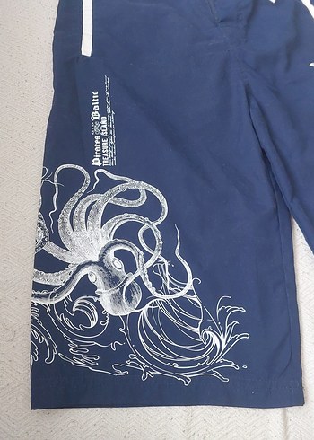 Lacivert Baskılı Erkek Midi Deniz Şortu - Görsel 3