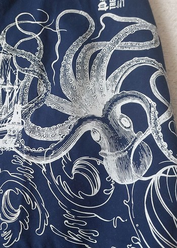 Lacivert Baskılı Erkek Midi Deniz Şortu - Görsel 12